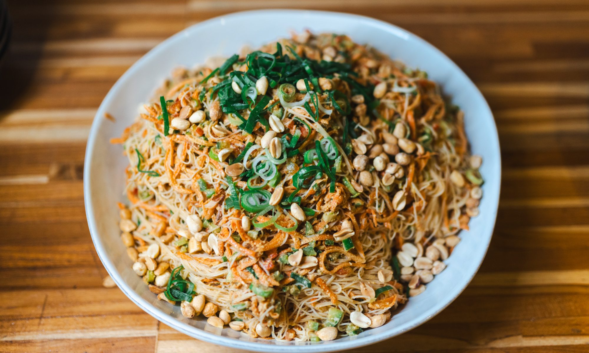Peanut miso rice noodles